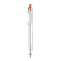 Vue Stylo bille push en RPET - Rpet pen de couleur orange| Krokrodeal