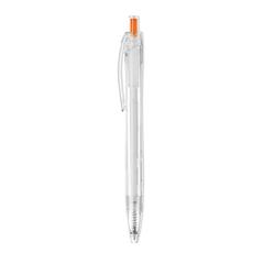 Vue Stylo bille push en RPET - Rpet pen de couleur orange| Krokrodeal