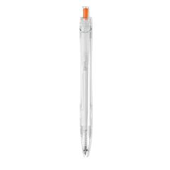 Vue Stylo bille push en RPET - Rpet pen de couleur orange| Krokrodeal