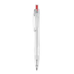 Vue Stylo bille push en RPET - Rpet pen de couleur rouge| Krokrodeal