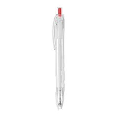 Vue Stylo bille push en RPET - Rpet pen de couleur rouge| Krokrodeal
