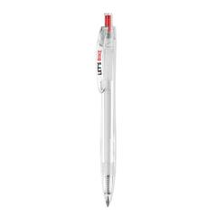 Vue Stylo bille push en RPET - Rpet pen de couleur rouge| Krokrodeal