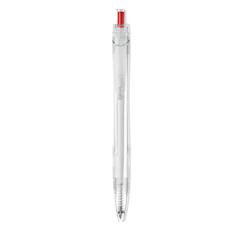 Vue Stylo bille push en RPET - Rpet pen de couleur rouge| Krokrodeal