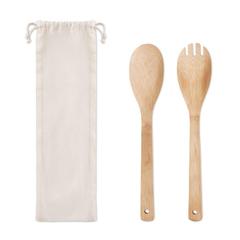 Vue Couverts à salade en bambou - Mayen set de couleur marron| Krokrodeal