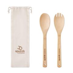 Vue Couverts à salade en bambou - Mayen set de couleur marron| Krokrodeal