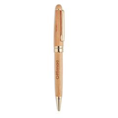 Vue Stylo bille coffret bambou - Etna de couleur marron| Krokrodeal