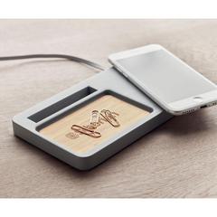 Vue Organisateur chargeur sans fil - Viana desk de couleur gris| Krokrodeal
