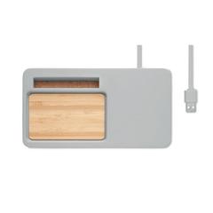 Vue Organisateur chargeur sans fil - Viana desk de couleur gris| Krokrodeal