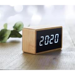 Vue Réveil LED boîtier en bambou - Miri clock de couleur marron| Krokrodeal