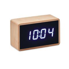 Vue Réveil LED boîtier en bambou - Miri clock de couleur marron| Krokrodeal