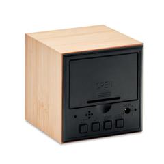 Vue Réveil LED boîtier en bambou - Mara clock de couleur marron| Krokrodeal