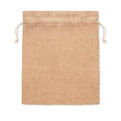 Vue Petit sac cadeau en jute - Jute small de couleur marron| Krokrodeal