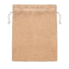 Vue Sac cadeau moyen en jute - Jute medium de couleur marron| Krokrodeal