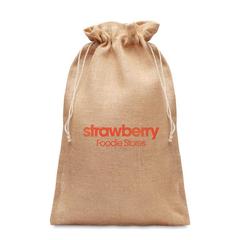 Vue Grand sac cadeau en jute 30x47 - Jute large de couleur marron| Krokrodeal