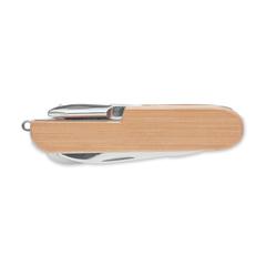 Vue Couteau multi outils en bambou - Lucy lux de couleur marron| Krokrodeal