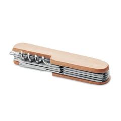 Vue Couteau multi outils en bambou - Lucy lux de couleur marron| Krokrodeal