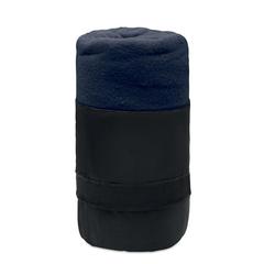 Vue Couverture de voyage en RPET - Musala rpet de couleur bleu| Krokrodeal