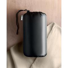 Vue Couverture de voyage en RPET - Musala rpet de couleur marron| Krokrodeal