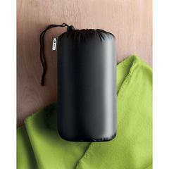 Vue Couverture de voyage en RPET - Musala rpet de couleur vert| Krokrodeal