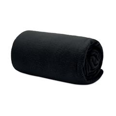 Vue Couverture de voyage en RPET - Musala rpet de couleur noir| Krokrodeal