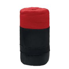Vue Couverture de voyage en RPET - Musala rpet de couleur rouge| Krokrodeal