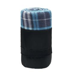 Vue Couverture de voyage en RPET - Dinara rpet de couleur bleu| Krokrodeal