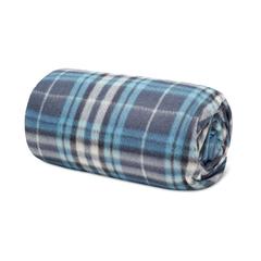Vue Couverture de voyage en RPET - Dinara rpet de couleur bleu| Krokrodeal