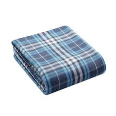 Vue Couverture de voyage en RPET - Dinara rpet de couleur bleu| Krokrodeal