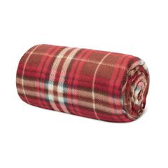 Vue Couverture de voyage en RPET - Dinara rpet de couleur rouge| Krokrodeal