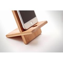 Vue Support de téléphone en bambou - Whippy de couleur marron| Krokrodeal