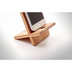 Vue Support de téléphone en bambou - Whippy de couleur marron| Krokrodeal