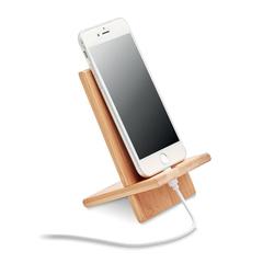 Vue Support de téléphone en bambou - Whippy de couleur marron| Krokrodeal