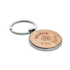 Vue Porte-clés rond métal bambou - Ballarat de couleur marron| Krokrodeal