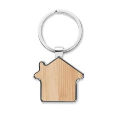 Vue Porte-clés maison métal bambou - Burnie de couleur marron| Krokrodeal