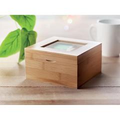 Vue Boîte à thé en bambou - Campo tea de couleur marron| Krokrodeal