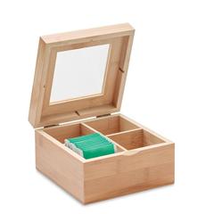 Vue Boîte à thé en bambou - Campo tea de couleur marron| Krokrodeal
