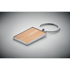 Vue Porte-clés rectangle en bambou - Bendigo de couleur marron| Krokrodeal