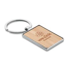 Vue Porte-clés rectangle en bambou - Bendigo de couleur marron| Krokrodeal