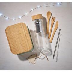 Vue Lunchbox en verre et bambou - Tundra lunchbox de couleur blanc| Krokrodeal