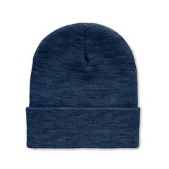 Vue Bonnet en RPET avec revers - Polo rpet de couleur bleu| Krokrodeal