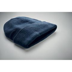 Vue Bonnet en RPET avec revers - Polo rpet de couleur bleu| Krokrodeal