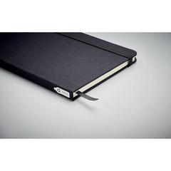 Vue Carnet A5 couverture RPET 600D - Note rpet de couleur noir| Krokrodeal