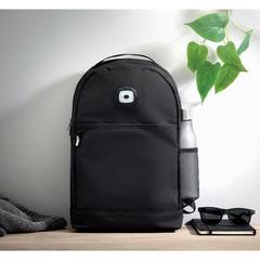Vue Sac à dos RPET et lumière COB - Urbanback de couleur noir| Krokrodeal