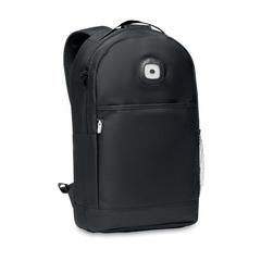 Vue Sac à dos RPET et lumière COB - Urbanback de couleur noir| Krokrodeal