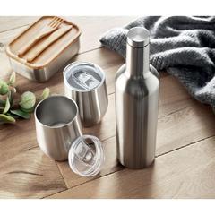 Vue Ensemble de bouteille & tasses - Chin set de couleur gris| Krokrodeal