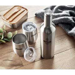 Vue Ensemble de bouteille & tasses - Chin set de couleur gris| Krokrodeal