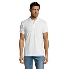 Vue PRIME MEN POLO POLYCOTON - Prime men de couleur blanc| Krokrodeal