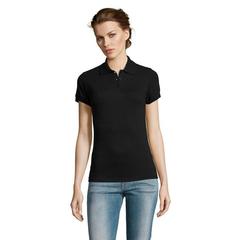 Vue PRIME WOMEN POLO POLYCOTON - Prime women de couleur noir| Krokrodeal
