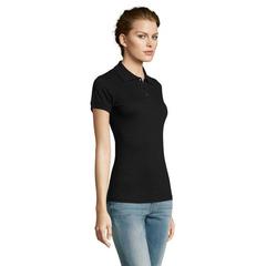 Vue PRIME WOMEN POLO POLYCOTON - Prime women de couleur noir| Krokrodeal