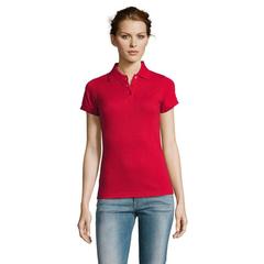 Vue PRIME WOMEN POLO POLYCOTON - Prime women de couleur rouge| Krokrodeal